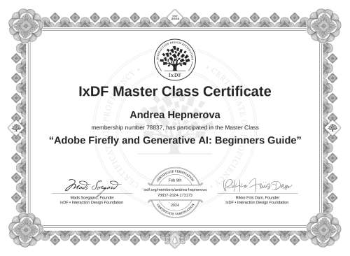 Adobe Firefly and Generative AI: Beginners Guide certificate