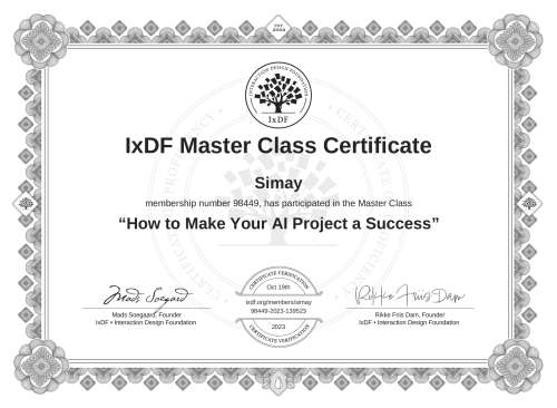 How to Make Your AI Project a Success certificate