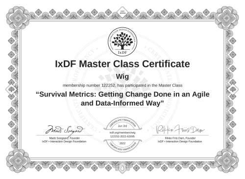 Survival Metrics: Getting Change Done in an Agile and Data-Informed Way certificate
