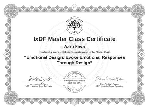 Emotional Design: Evoke Emotional Responses Through Design certificate