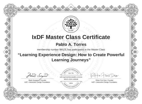 Learning Experience Design: How to Create Powerful Learning Journeys certificate