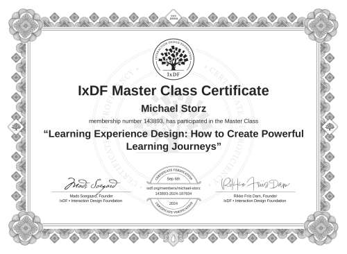 Learning Experience Design: How to Create Powerful Learning Journeys certificate