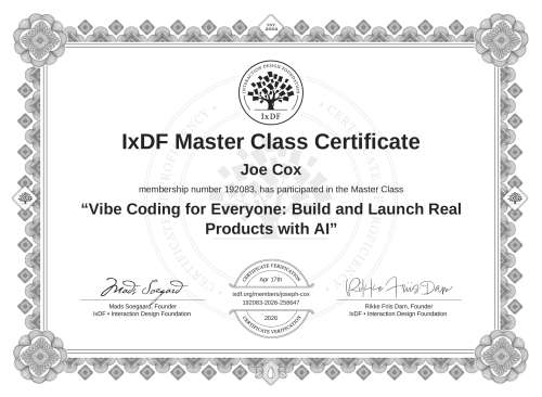Vibe Coding for Everyone: Build and Launch Real Products with AI certificate