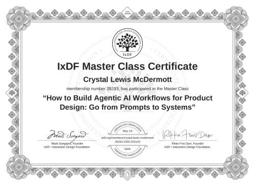 How to Build Agentic AI Workflows for Product Design: Go from Prompts to Systems certificate