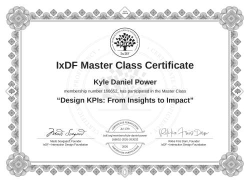 Design KPIs: From Insights to Impact certificate