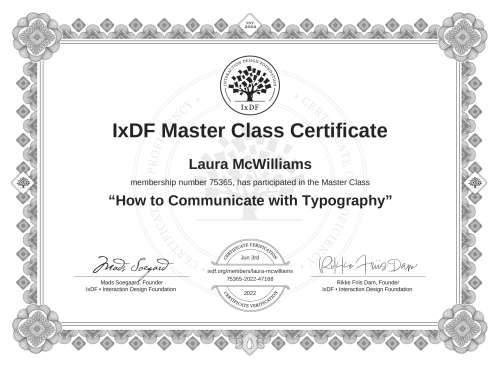 How to Communicate with Typography certificate
