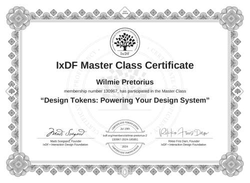Design Tokens: Powering Your Design System certificate