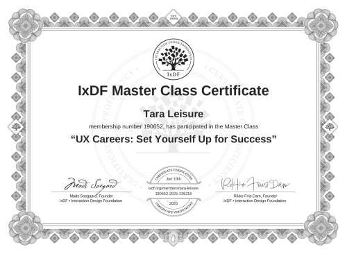 UX Careers: Set Yourself Up for Success certificate
