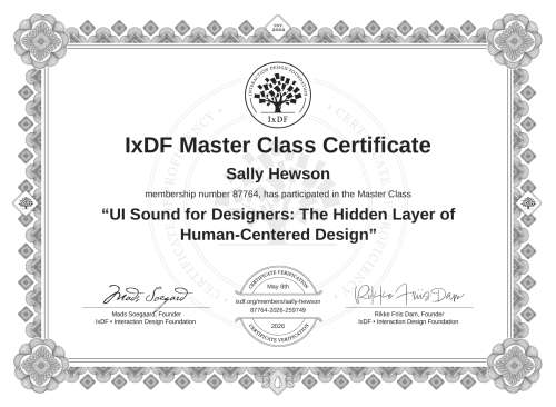 UI Sound for Designers: The Hidden Layer of Human-Centered Design certificate