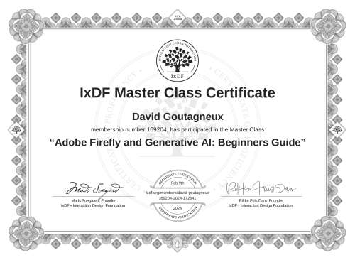 Adobe Firefly and Generative AI: Beginners Guide certificate