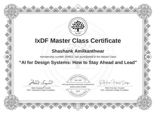 AI for Design Systems: How to Stay Ahead and Lead certificate