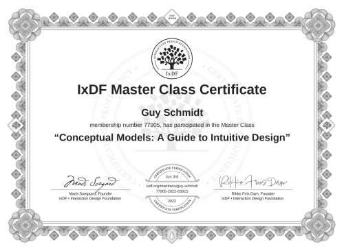 Conceptual Models: A Guide to Intuitive Design certificate