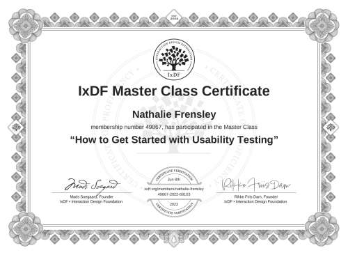 How to Get Started with Usability Testing certificate