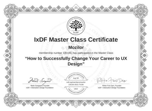 How to Successfully Change Your Career to UX Design certificate