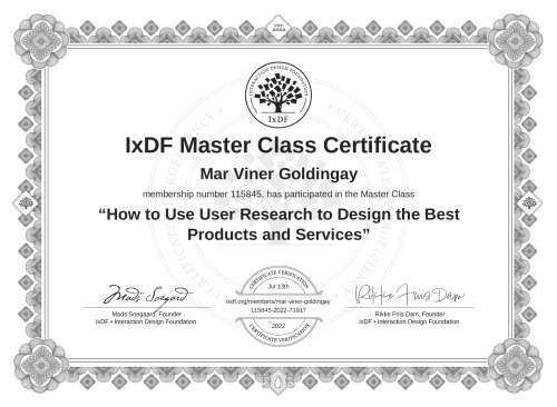 How to Use User Research to Design the Best Products and Services certificate