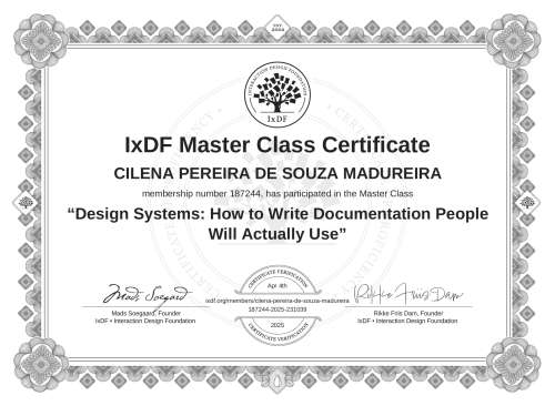 Design Systems: How to Write Documentation People Will Actually Use certificate