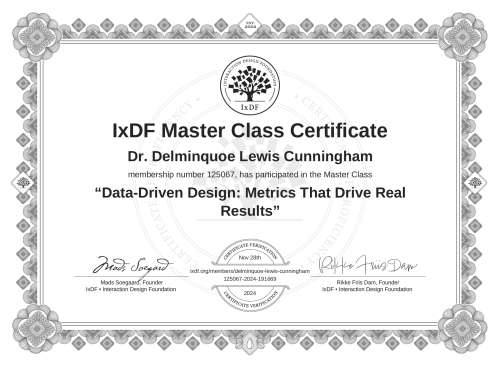 Data-Driven Design: Metrics That Drive Real Results certificate