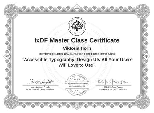 Accessible Typography: Design UIs All Your Users Will Love to Use certificate