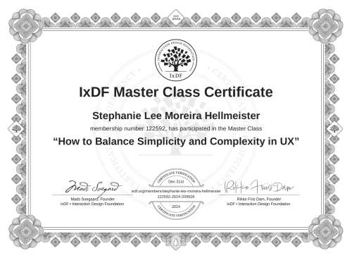 How to Balance Simplicity and Complexity in UX certificate