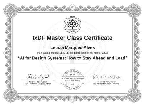 AI for Design Systems: How to Stay Ahead and Lead certificate