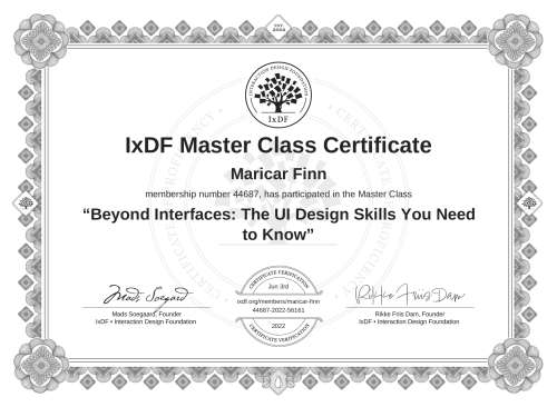 Beyond Interfaces: The UI Design Skills You Need to Know certificate
