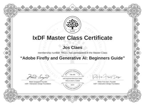 Adobe Firefly and Generative AI: Beginners Guide certificate