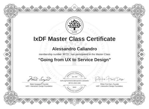 Going from UX to Service Design certificate