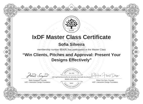 Win Clients, Pitches and Approval: Present Your Designs Effectively certificate