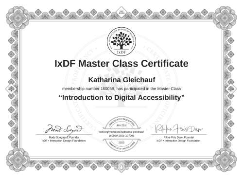 Introduction to Digital Accessibility certificate