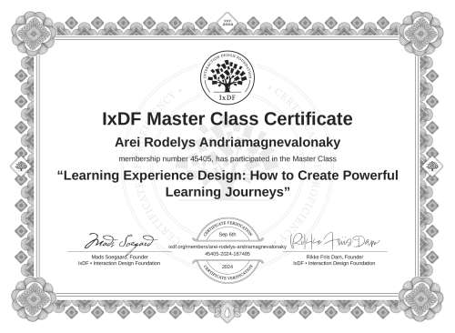 Learning Experience Design: How to Create Powerful Learning Journeys certificate