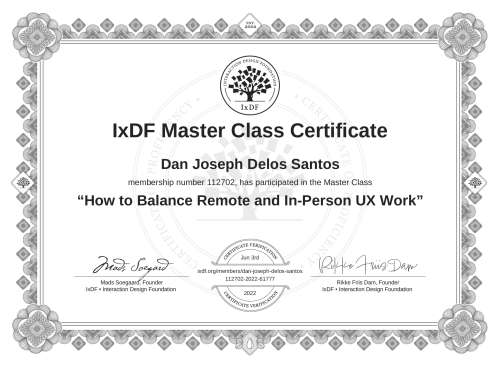How to Balance Remote and In-Person UX Work certificate
