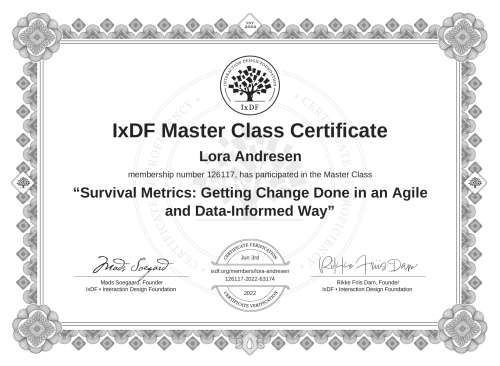 Survival Metrics: Getting Change Done in an Agile and Data-Informed Way certificate