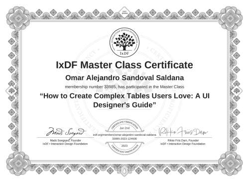 How to Create Complex Tables Users Love: A UI Designer's Guide certificate