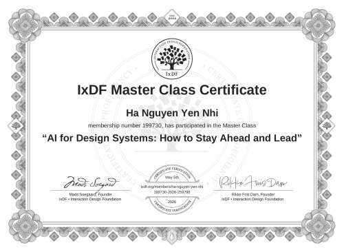AI for Design Systems: How to Stay Ahead and Lead certificate