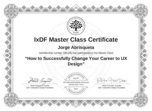 How to Successfully Change Your Career to UX Design certificate