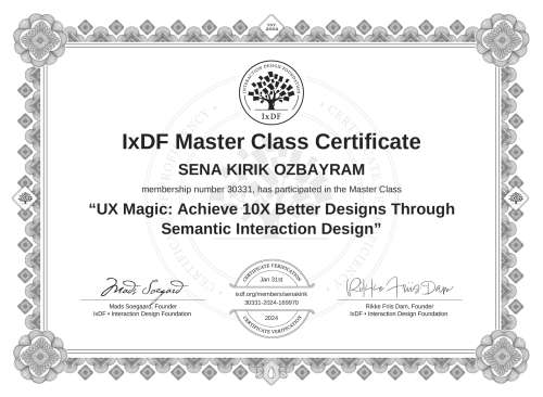 UX Magic: Achieve 10X Better Designs Through Semantic Interaction Design certificate