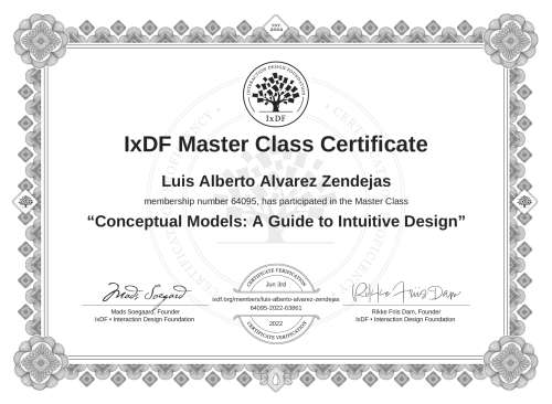 Conceptual Models: A Guide to Intuitive Design certificate