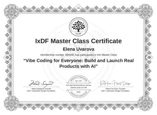 Vibe Coding for Everyone: Build and Launch Real Products with AI certificate