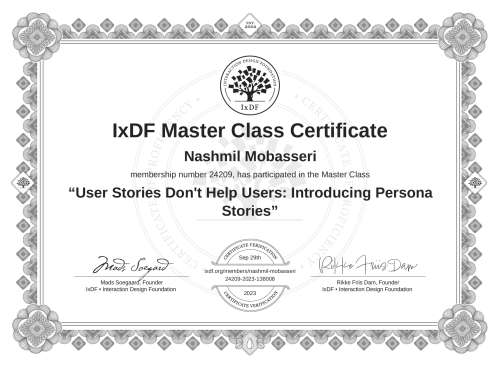 User Stories Don't Help Users: Introducing Persona Stories certificate
