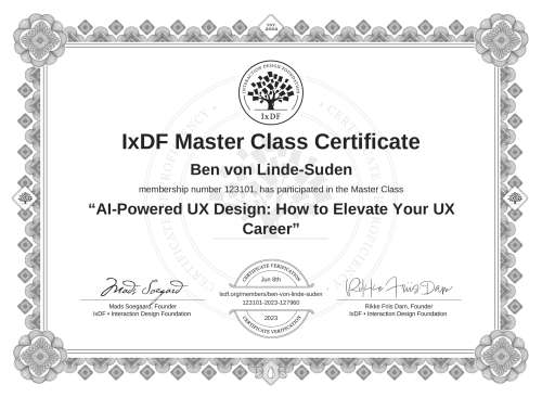 AI-Powered UX Design: How to Elevate Your UX Career certificate