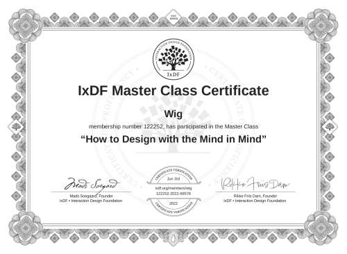 How to Design with the Mind in Mind certificate