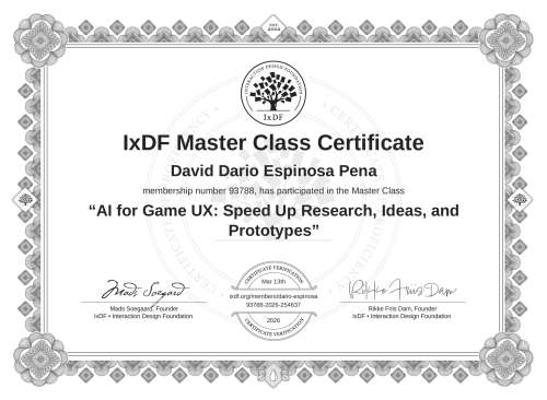 AI for Game UX: Speed Up Research, Ideas, and Prototypes certificate