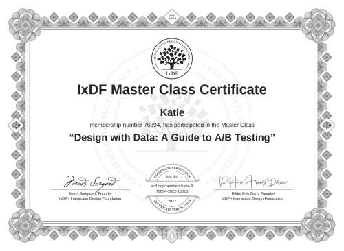 Design with Data: A Guide to A/B Testing certificate