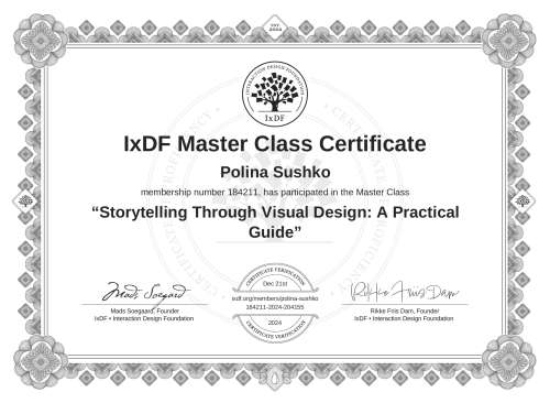 Storytelling Through Visual Design: A Practical Guide certificate
