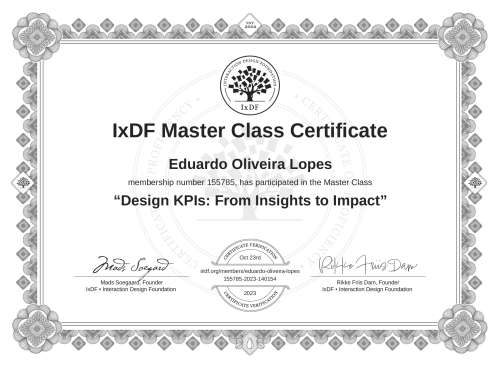 Design KPIs: From Insights to Impact certificate
