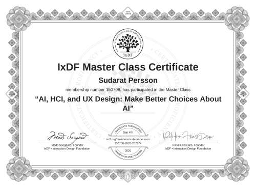 AI, HCI, and UX Design: Make Better Choices About AI certificate