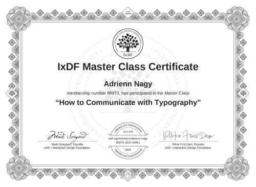 How to Communicate with Typography certificate