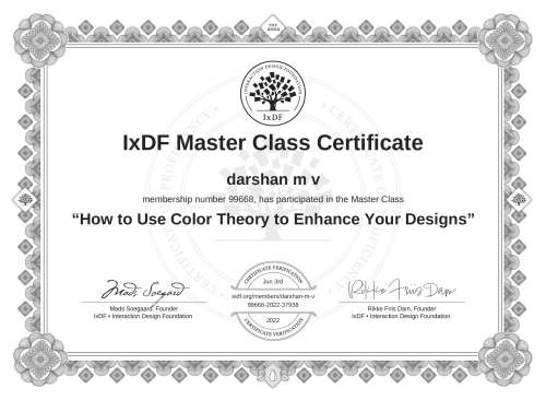 How to Use Color Theory to Enhance Your Designs certificate