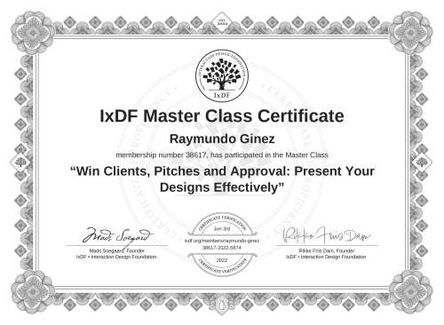 Win Clients, Pitches and Approval: Present Your Designs Effectively certificate