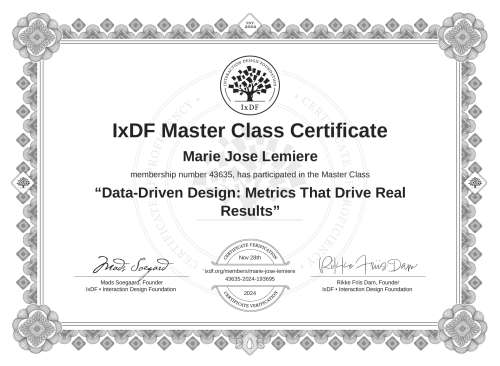 Data-Driven Design: Metrics That Drive Real Results certificate